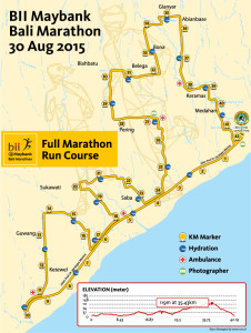 Course map for the Full Marahon 2015 ( Bali)