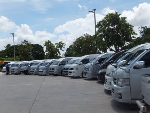 Convoy of Vehicle to ferry the runners from Bangkok to Sukothai Town