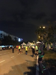 Runners gathering to the start point